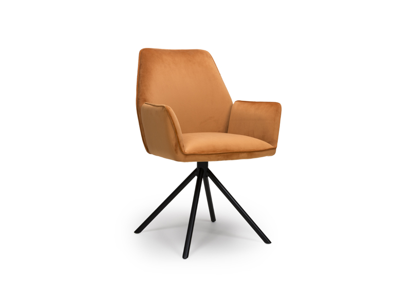 Chair Velvet with Sides BURNT ORANGE
